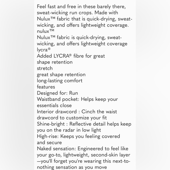 Lululemon Fast&Free cropped 19 black leggings side pockets size 6 - Picture 9 of 9